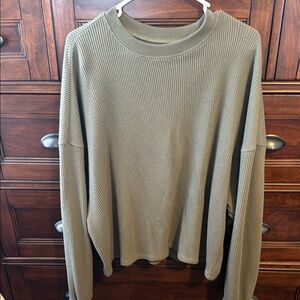 Abercrombie Olive Green waffle long sleeve